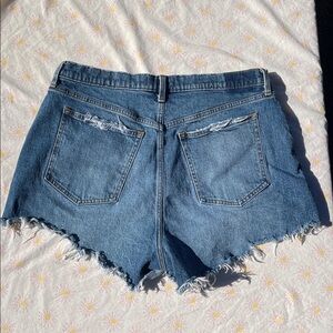 Abercrombie & Fitch Blue Denim High Rise Mom Cutoff Shorts Curvy